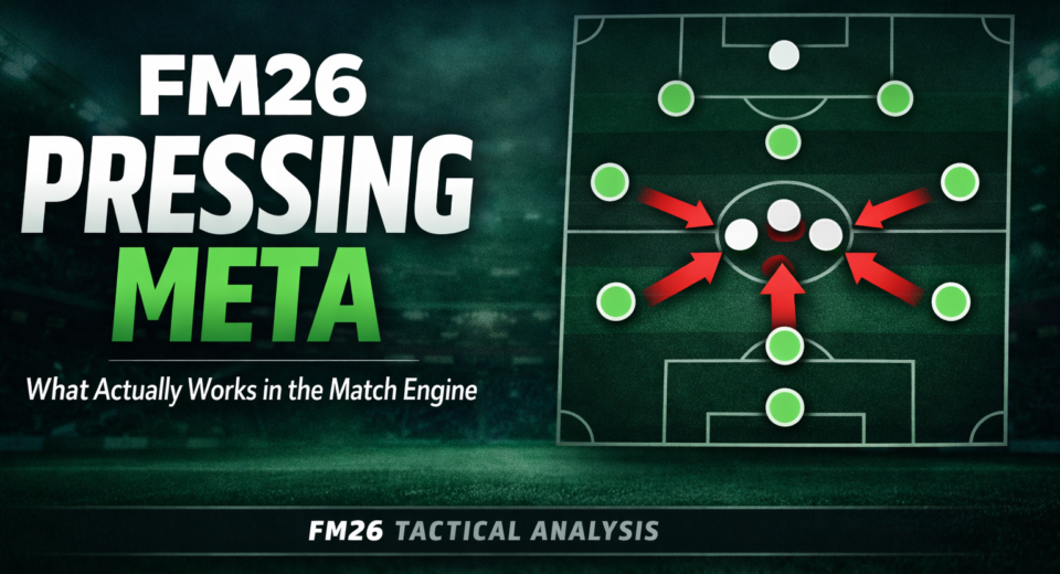 FM26 high press tactical setup diagram